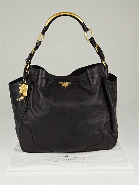 prada br4970|Black Vitello Daino Leather Double.